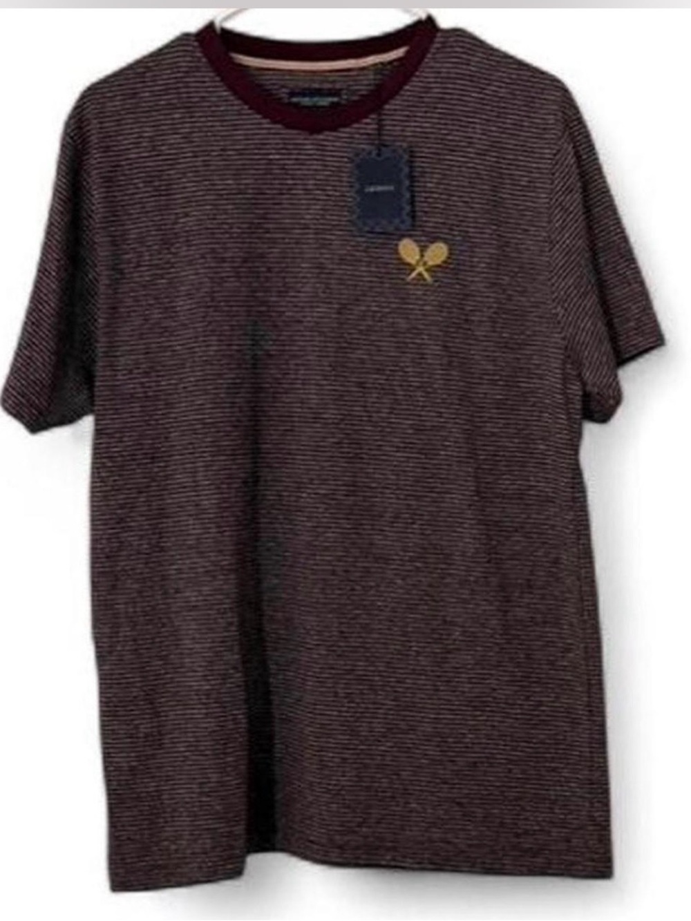 Brand New Denim & Flower Maroon Striped Men's Shirt - SZ L